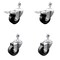 Service Caster 3 Inch SS Phenolic Swivel 1/2 Inch Threaded Stem Caster Total Lock Brake SCC, 2PK SCC-SSTSTTL20S314-PHS-121315-2-S2 - alternate 1